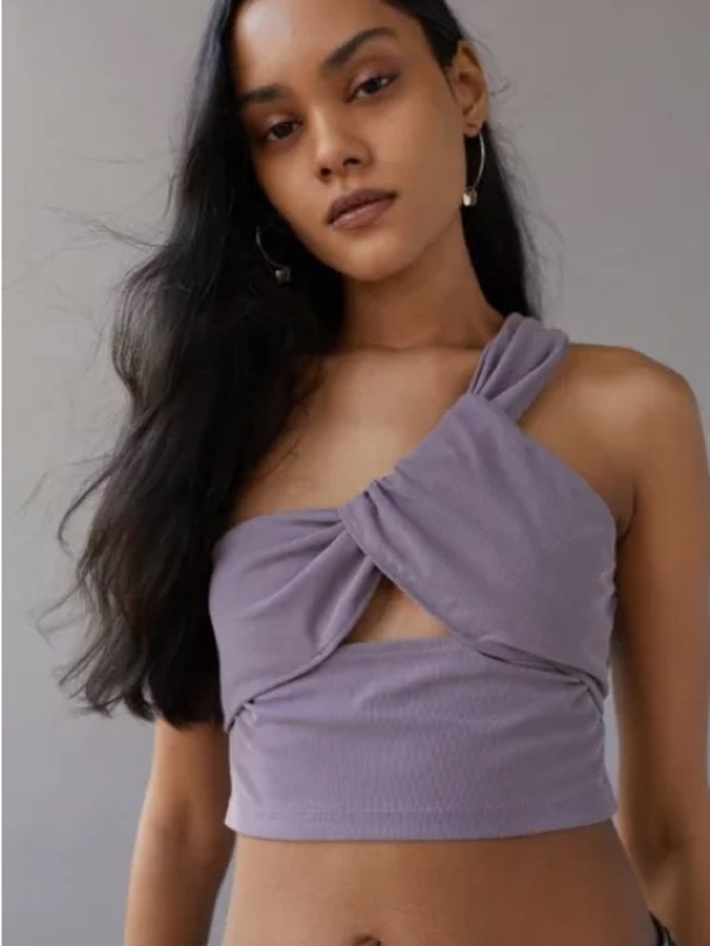 Urban Outfitters Lavender Twist One-Shoulder Crop
